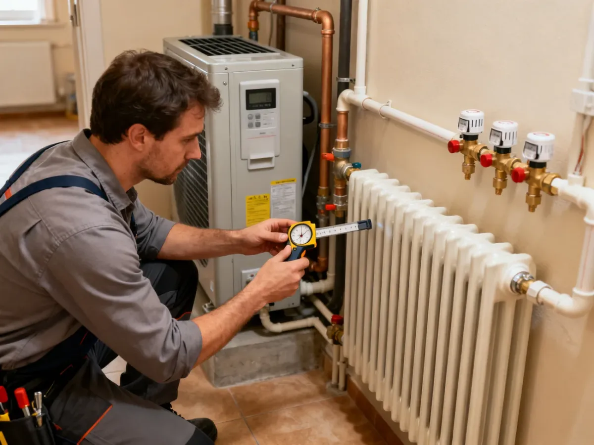 Instalator regulujący przepływy w instalacji grzewczej